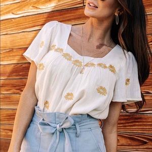 Bohme Cream Embroidered Blouse
